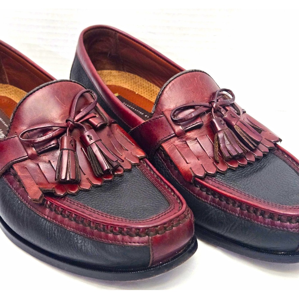 Johnston & Murphy Aragon II Two-Tone Kiltie Tassel Loafers Men's 11M Navy/Brown